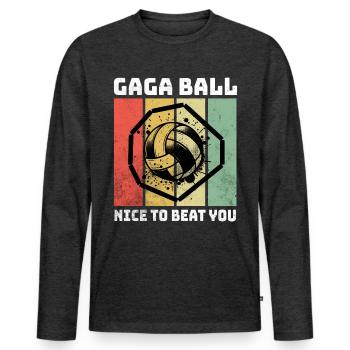 Dictons de Gaga Ball - T-shirt manches longues Premium bio Homme - anthracite chiné - Devant - Nico (187cm)