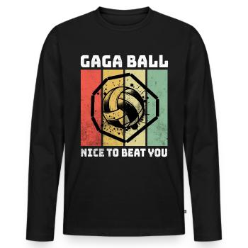 Dictons de Gaga Ball - T-shirt manches longues Premium bio Homme - noir - Devant - Nico (187cm)