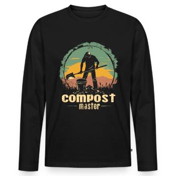 Permakultur Lebensmittel Compost - Männer Premium Bio Langarmshirt - Schwarz - Vorne - Nico (187cm)