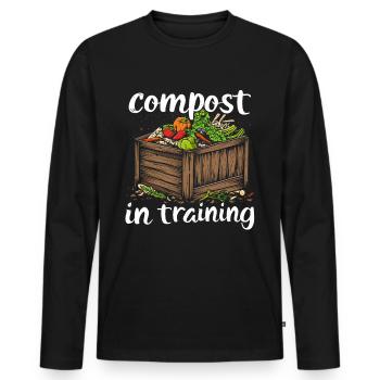 Permakultur Lebensmittel Compost - Männer Premium Bio Langarmshirt - Schwarz - Vorne - Nico (187cm)