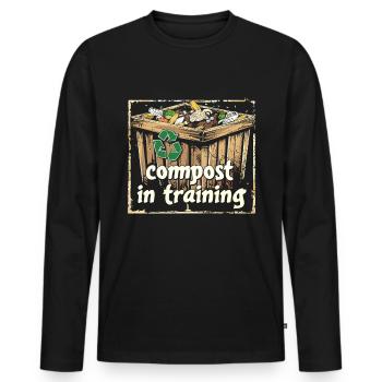 Permakultur Lebensmittel Compost - Männer Premium Bio Langarmshirt - Schwarz - Vorne - Nico (187cm)