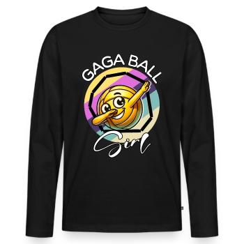 Gaga Ball Girl - T-shirt manches longues Premium bio Homme - noir - Devant - Nico (187cm)