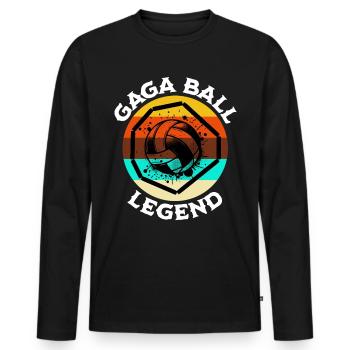 Gaga Ball Légende - T-shirt manches longues Premium bio Homme - noir - Devant - Nico (187cm)