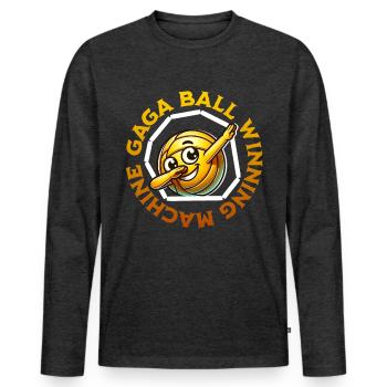 Gaga Ball Gagnant - T-shirt manches longues Premium bio Homme - anthracite chiné - Devant - Nico (187cm)