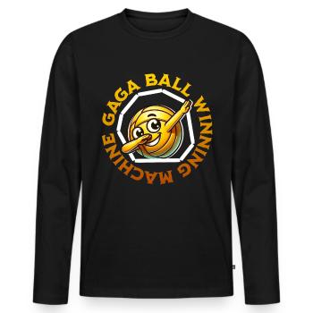 Gaga Ball Gagnant - T-shirt manches longues Premium bio Homme - noir - Devant - Nico (187cm)