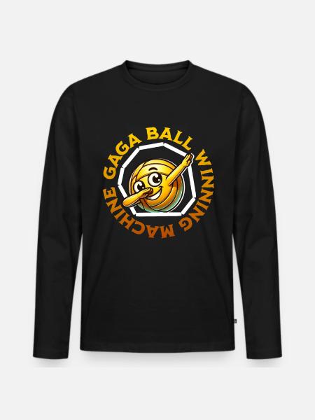Gaga Ball Gewinner - Männer Premium Bio Langarmshirt - Schwarz