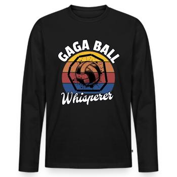 Gaga Ball Chuchoteur - T-shirt manches longues Premium bio Homme - noir - Devant - Nico (187cm)