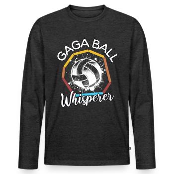 Gaga Ball Chuchoteur - T-shirt manches longues Premium bio Homme - anthracite chiné - Devant - Nico (187cm)