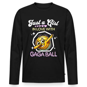 Gaga Ball Girl - T-shirt manches longues Premium bio Homme - noir - Devant - Nico (187cm)
