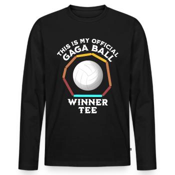 Gaga Joueur de balle - T-shirt manches longues Premium bio Homme - noir - Devant - Nico (187cm)