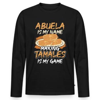 Cuisine mexicaine Tamale - T-shirt manches longues Premium bio Homme - noir - Devant - Nico (187cm)