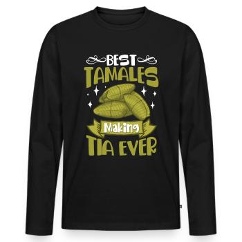 Cuisine mexicaine Tamale - T-shirt manches longues Premium bio Homme - noir - Devant - Nico (187cm)