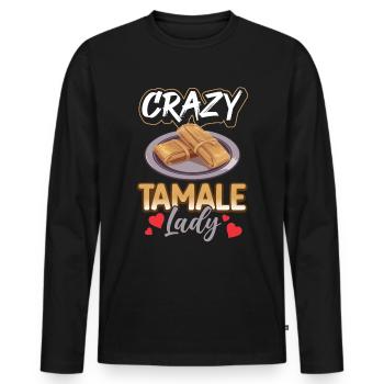 Cuisine mexicaine Tamale - T-shirt manches longues Premium bio Homme - noir - Devant - Nico (187cm)