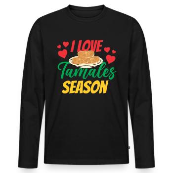 Cuisine mexicaine Tamale - T-shirt manches longues Premium bio Homme - noir - Devant - Nico (187cm)