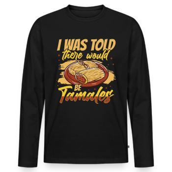 Cuisine mexicaine Tamale - T-shirt manches longues Premium bio Homme - noir - Devant - Nico (187cm)