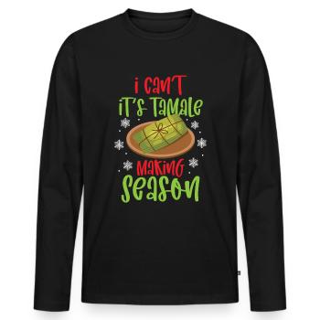 Cuisine mexicaine Tamale - T-shirt manches longues Premium bio Homme - noir - Devant - Nico (187cm)
