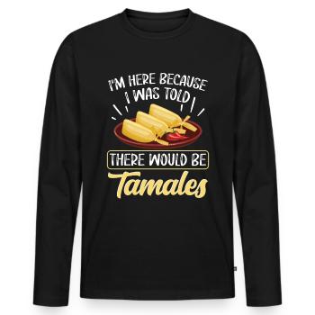 Cuisine mexicaine Tamale - T-shirt manches longues Premium bio Homme - noir - Devant - Nico (187cm)