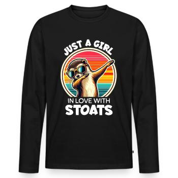 Girl Loves Ermine - Men's Premium Organic Long Sleeve Shirt - black - Front - Nico (187cm)