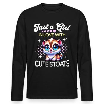 Ermine Girl - Men's Premium Organic Long Sleeve Shirt - black - Front - Nico (187cm)