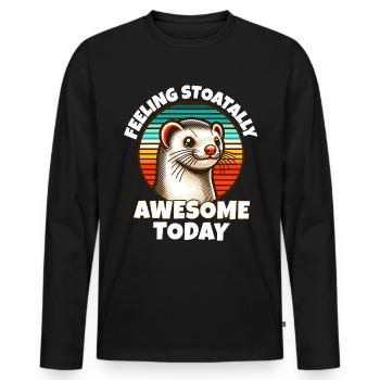 Ermine Sayings - Men's Premium Organic Long Sleeve Shirt - black - Front - Nico (187cm)