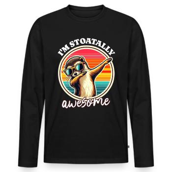Funny Ermine Sayings - Men's Premium Organic Long Sleeve Shirt - black - Front - Nico (187cm)