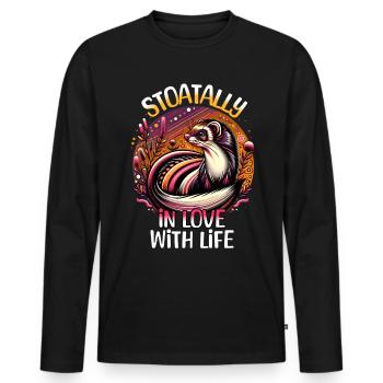 Funny Ermine Sayings - Men's Premium Organic Long Sleeve Shirt - black - Front - Nico (187cm)