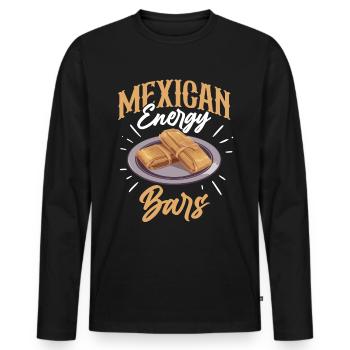Cuisine mexicaine Tamale - T-shirt manches longues Premium bio Homme - noir - Devant - Nico (187cm)