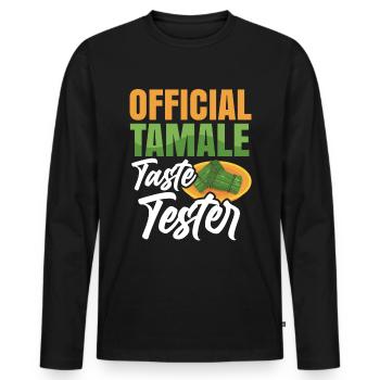 Cuisine mexicaine Tamale - T-shirt manches longues Premium bio Homme - noir - Devant - Nico (187cm)