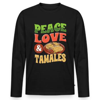 Cuisine mexicaine Tamale - T-shirt manches longues Premium bio Homme - noir - Devant - Nico (187cm)