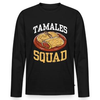 Cuisine mexicaine Tamale - T-shirt manches longues Premium bio Homme - noir - Devant - Nico (187cm)
