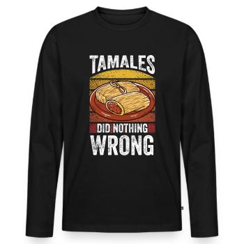 Cuisine mexicaine Tamale - T-shirt manches longues Premium bio Homme - noir - Devant - Nico (187cm)