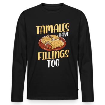 Cuisine mexicaine Tamale - T-shirt manches longues Premium bio Homme - noir - Devant - Nico (187cm)
