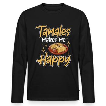 Cuisine mexicaine Tamale - T-shirt manches longues Premium bio Homme - noir - Devant - Nico (187cm)