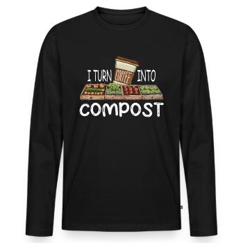 Organic Farmer Permaculture Food Forest - Men's Premium Organic Long Sleeve Shirt - black - Front - Nico (187cm)