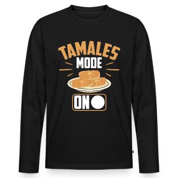 Cuisine mexicaine Tamale - T-shirt manches longues Premium bio Homme - noir - Devant - Nico (187cm)