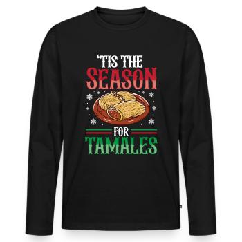 Cuisine mexicaine Tamale - T-shirt manches longues Premium bio Homme - noir - Devant - Nico (187cm)