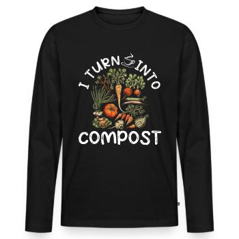 Organic Farmer Permaculture Food Forest - Men's Premium Organic Long Sleeve Shirt - black - Front - Nico (187cm)