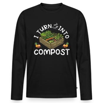 Organic Farmer Permaculture Food Forest - Men's Premium Organic Long Sleeve Shirt - black - Front - Nico (187cm)