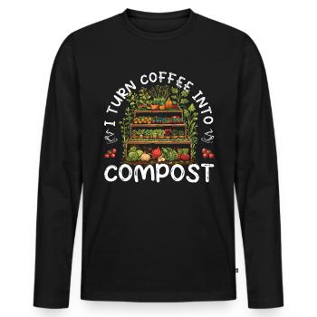 Organic Farmer Permaculture Food Forest - Men's Premium Organic Long Sleeve Shirt - black - Front - Nico (187cm)