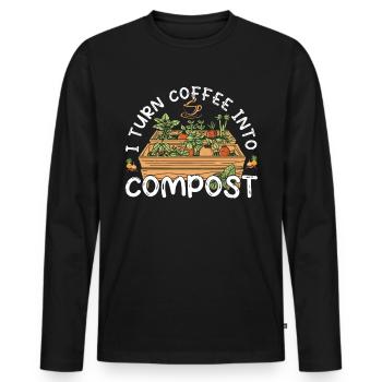 Organic Farmer Permaculture Food Forest - Men's Premium Organic Long Sleeve Shirt - black - Front - Nico (187cm)