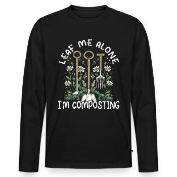 Organic Farmer Permaculture Food Forest - Men's Premium Organic Long Sleeve Shirt - black - Front - Nico (187cm)