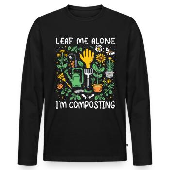 Organic Farmer Permaculture Food Forest - Men's Premium Organic Long Sleeve Shirt - black - Front - Nico (187cm)