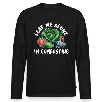Organic Farmer Permaculture Food Forest - Men's Premium Organic Long Sleeve Shirt - black - Front - Nico (187cm)