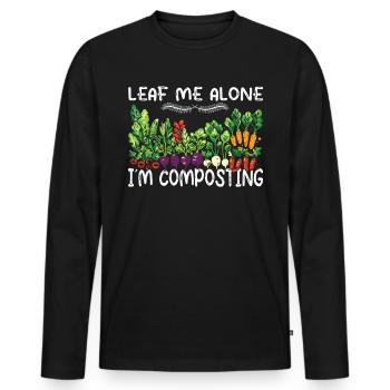 Organic Farmer Permaculture Food Forest - Men's Premium Organic Long Sleeve Shirt - black - Front - Nico (187cm)