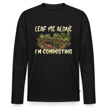 Organic Farmer Permaculture Food Forest - Men's Premium Organic Long Sleeve Shirt - black - Front - Nico (187cm)