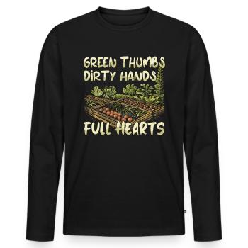 Garden Organic Cultivation Permaculture - Men's Premium Organic Long Sleeve Shirt - black - Front - Nico (187cm)