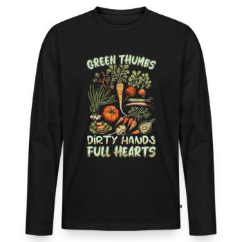 Garden Organic Cultivation Permaculture - Men's Premium Organic Long Sleeve Shirt - black - Front - Nico (187cm)