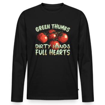 Garden Organic Cultivation Permaculture - Men's Premium Organic Long Sleeve Shirt - black - Front - Nico (187cm)