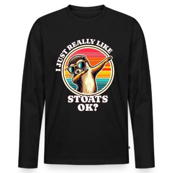 Ich Liebe Hermelin Spruch - Männer Premium Bio Langarmshirt - Schwarz - Vorne - Nico (187cm)