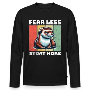 Ermine Sayings - Men's Premium Organic Long Sleeve Shirt - black - Front - Nico (187cm)